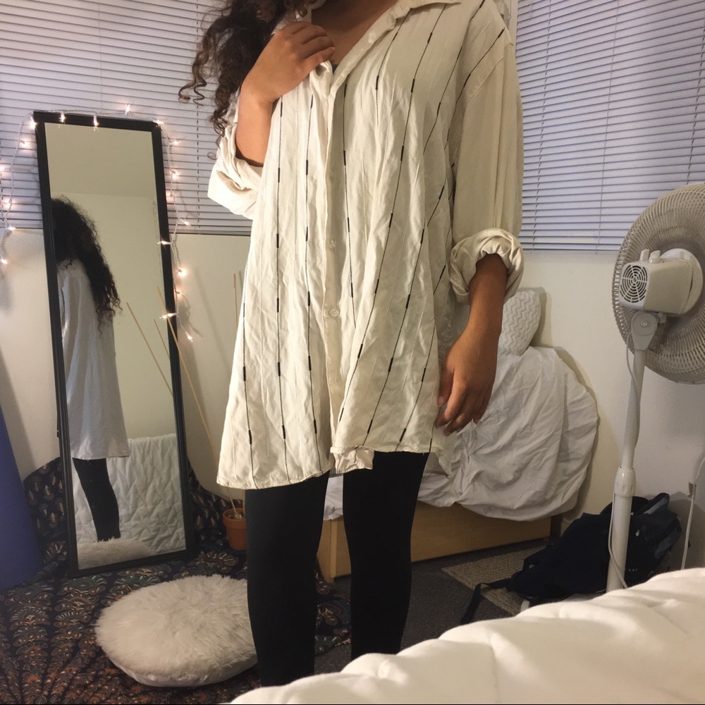 Bobby Chan Silk & Bamboo ivory button up